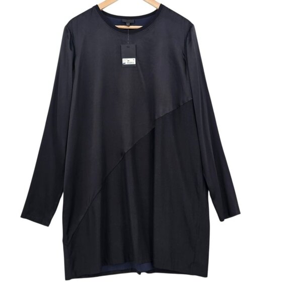 ATM Womens Size XL Long Sleeve Black Stretch Silk Mini Dress NWT - Picture 3 of 14